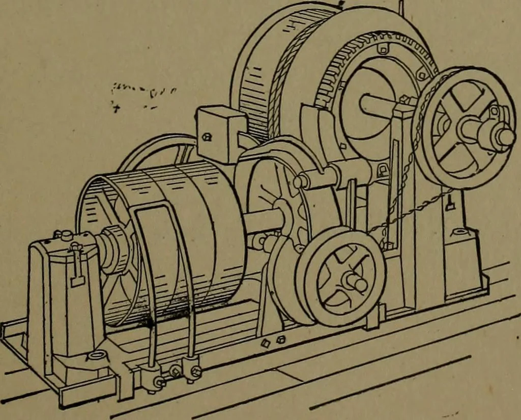 An illustration from Mechanical movements, powers and devices; a treatise describing mechanical movements and devices used in construcive and operative mechinery and the mechanical arts, being practically a mechanical dictionary, 1917, leaf 384