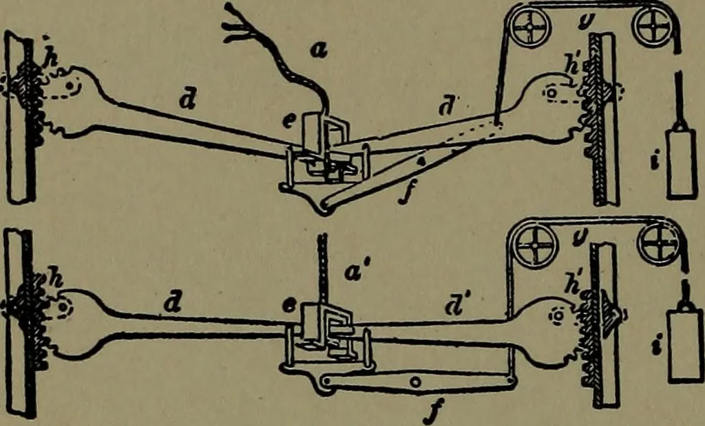An illustration from Mechanical movements, powers and devices; a treatise describing mechanical movements and devices used in construcive and operative mechinery and the mechanical arts, being practically a mechanical dictionary, 1917, leaf 385