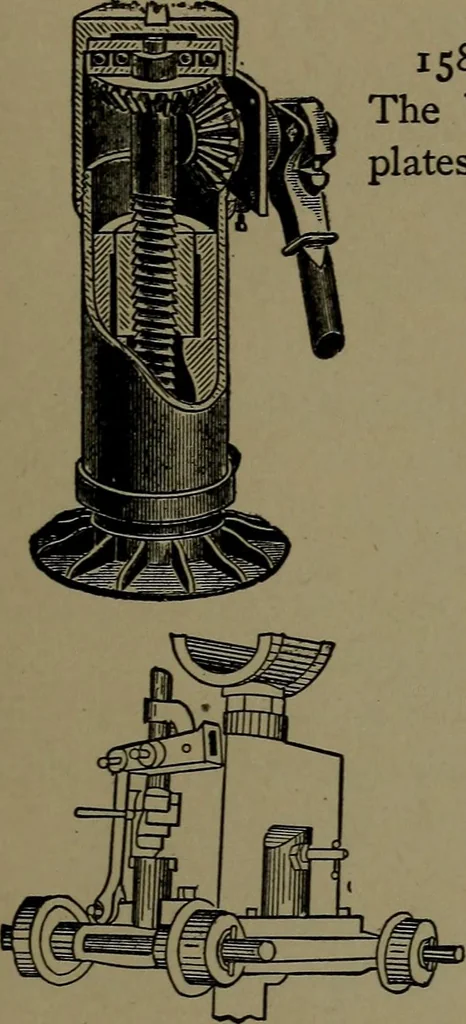 An illustration from Mechanical movements, powers and devices; a treatise describing mechanical movements and devices used in construcive and operative mechinery and the mechanical arts, being practically a mechanical dictionary, 1917, leaf 390
