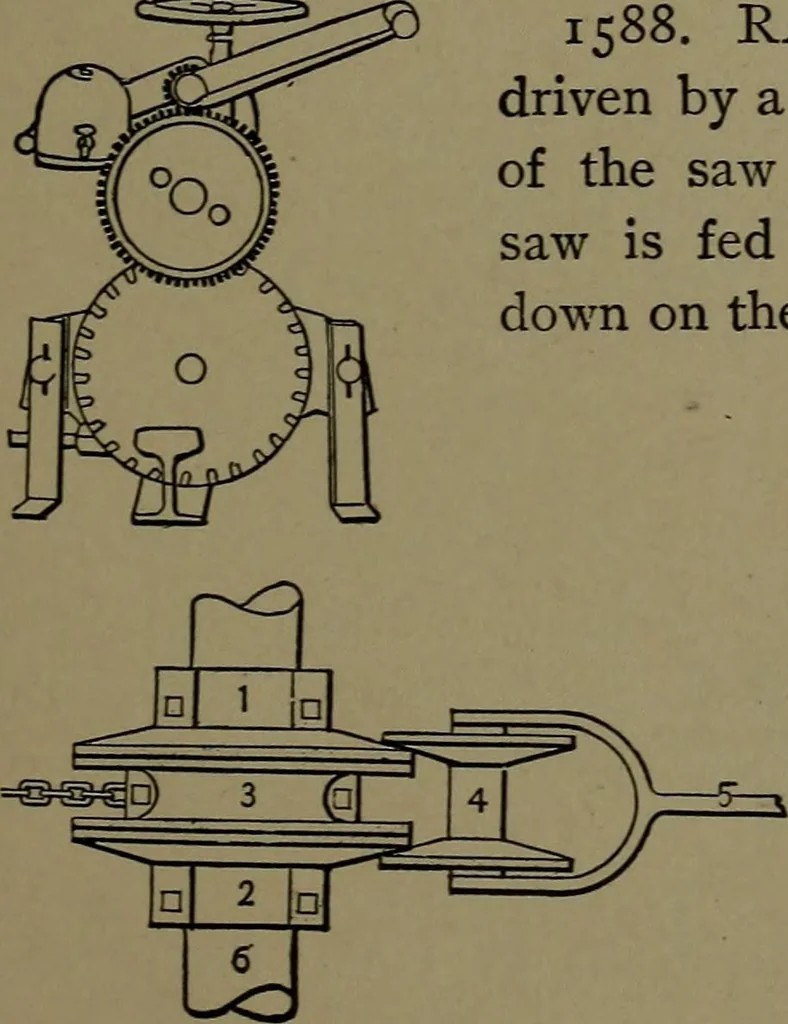 An illustration from Mechanical movements, powers and devices; a treatise describing mechanical movements and devices used in construcive and operative mechinery and the mechanical arts, being practically a mechanical dictionary, 1917, leaf 390
