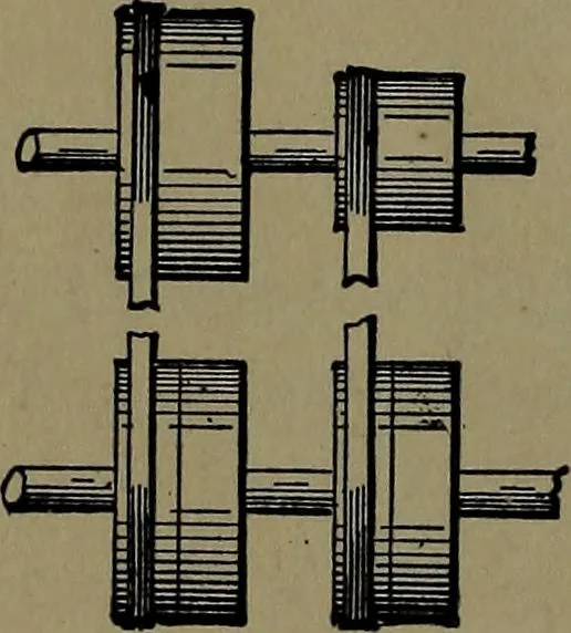An illustration from Mechanical movements, powers and devices; a treatise describing mechanical movements and devices used in construcive and operative mechinery and the mechanical arts, being practically a mechanical dictionary, 1917, leaf 43