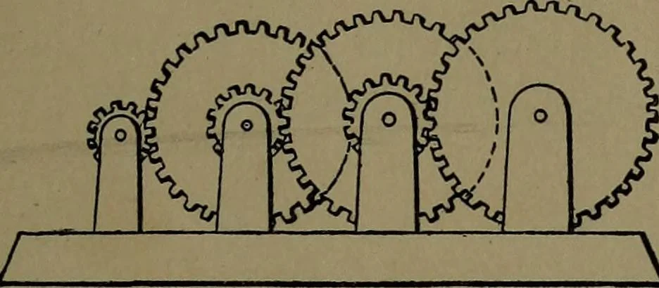 An illustration from Mechanical movements, powers and devices; a treatise describing mechanical movements and devices used in construcive and operative mechinery and the mechanical arts, being practically a mechanical dictionary, 1917, leaf 50
