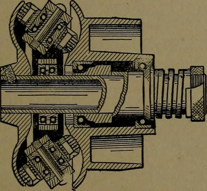 An illustration from Mechanical movements, powers and devices; a treatise describing mechanical movements and devices used in construcive and operative mechinery and the mechanical arts, being practically a mechanical dictionary, 1917, leaf 52