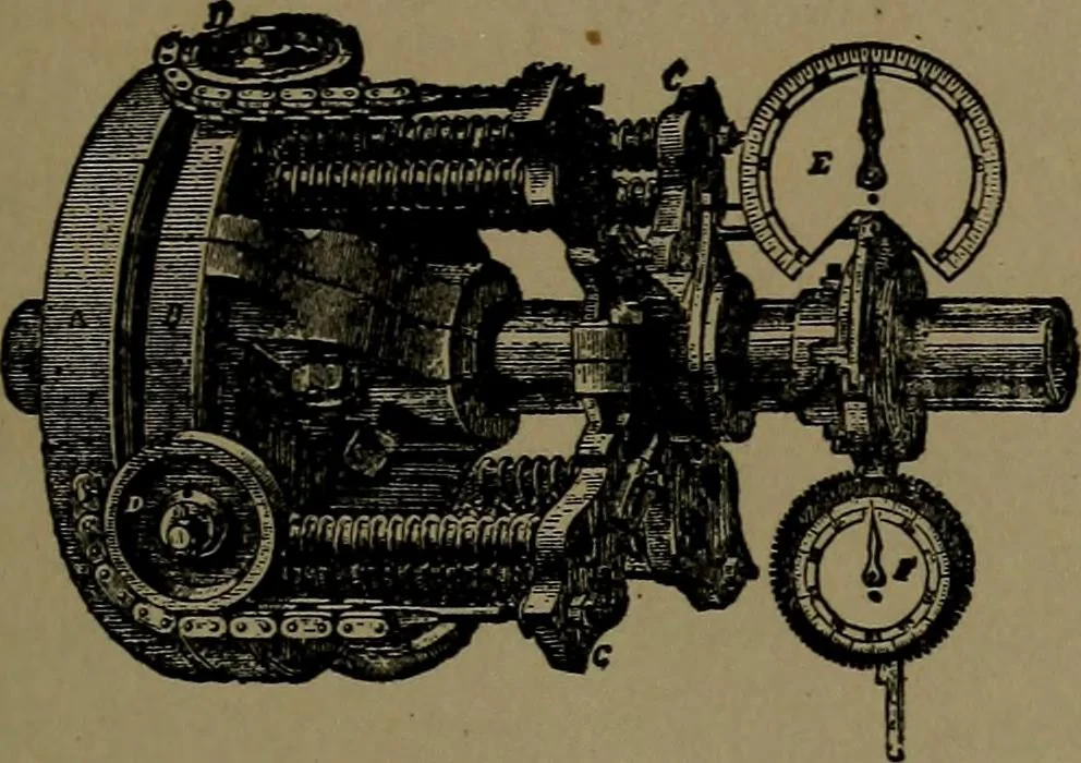 An illustration from Mechanical movements, powers and devices; a treatise describing mechanical movements and devices used in construcive and operative mechinery and the mechanical arts, being practically a mechanical dictionary, 1917, leaf 56