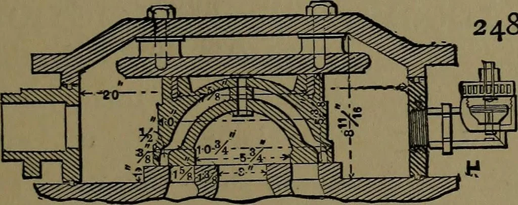 An illustration from Mechanical movements, powers and devices; a treatise describing mechanical movements and devices used in construcive and operative mechinery and the mechanical arts, being practically a mechanical dictionary, 1917, leaf 80