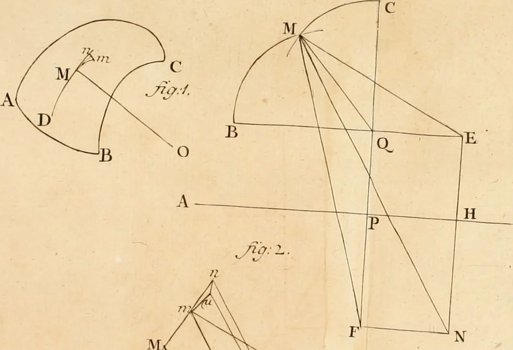 An illustration from Mechanica, siue, Motus scientia analytice exposita, 1736, leaf 517