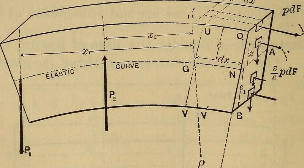 An illustration from Mechanics of engineering. Comprising statics and dynamics of solids: and the mechanics of the materials of constructions, or strength and elasticity of beams, columns, arches, shafts, etc, 1888, leaf 259