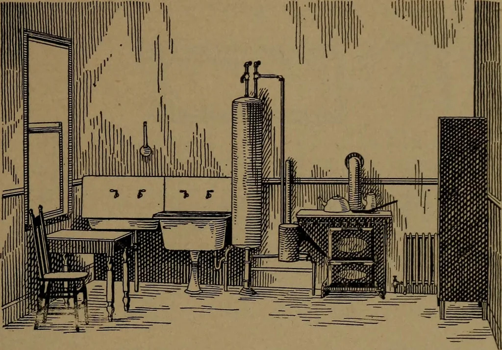 An illustration from Mechanics of the household; a course of study devoted to domestic machinery and household mechanical appliances, 1918, leaf 106
