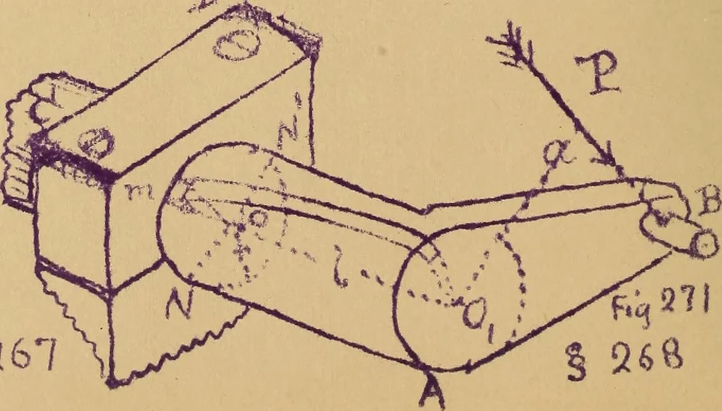 An illustration from Mechanics of the strength and elasticity of solids; being part IIIe of the Mechanics of engineering, 1886, leaf 219