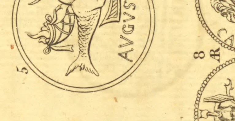 An illustration from The medallic history of imperial Rome : from the first triumvirate, under Pompey, Crassus, and Cæsar, to the removal of the imperial seat, by Constantine the Great ; with the several medals and coins, accurately copied and curiously engraven ; to which is prefixed, an introduction containing a general history of Roman medals ; in two volumes, 1781, leaf 354