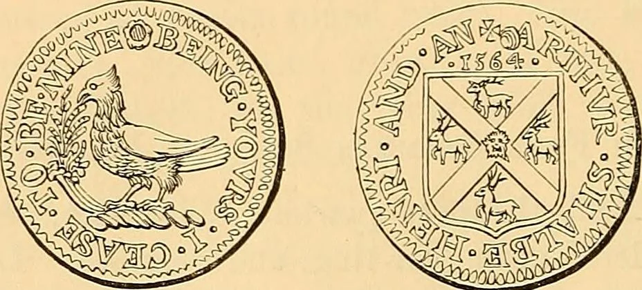 An illustration from Medallic illustrations of the history of Great Britain and Ireland to the death of George II, 1885, leaf 145