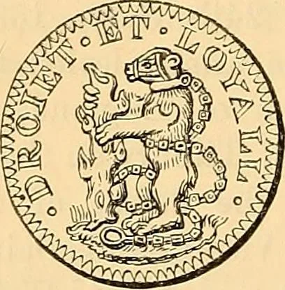 An illustration from Medallic illustrations of the history of Great Britain and Ireland to the death of George II, 1885, leaf 185
