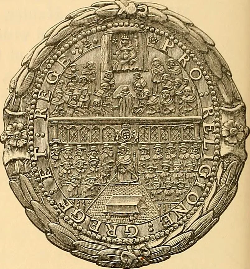 An illustration from Medallic illustrations of the history of Great Britain and Ireland to the death of George II, 1885, leaf 327