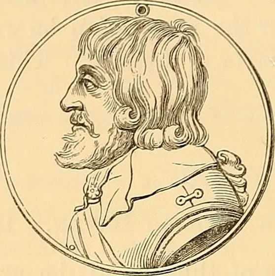 An illustration from Medallic illustrations of the history of Great Britain and Ireland to the death of George II, 1885, leaf 347