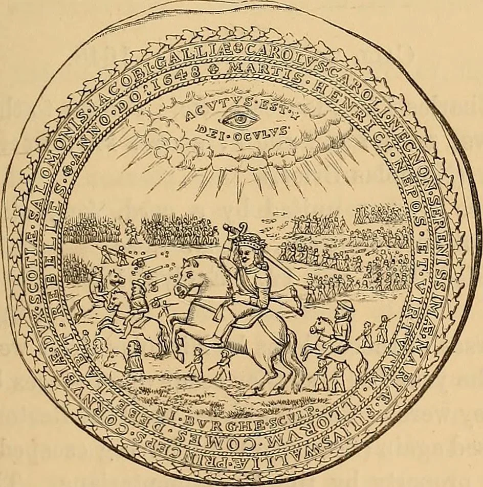 An illustration from Medallic illustrations of the history of Great Britain and Ireland to the death of George II, 1885, leaf 368