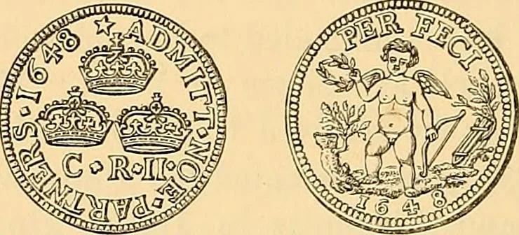 An illustration from Medallic illustrations of the history of Great Britain and Ireland to the death of George II, 1885, leaf 417