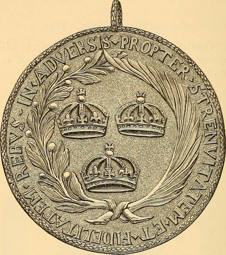 An illustration from Medallic illustrations of the history of Great Britain and Ireland to the death of George II, 1885, leaf 485