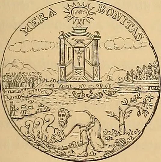An illustration from Medallic illustrations of the history of Great Britain and Ireland to the death of George II, 1885, leaf 558