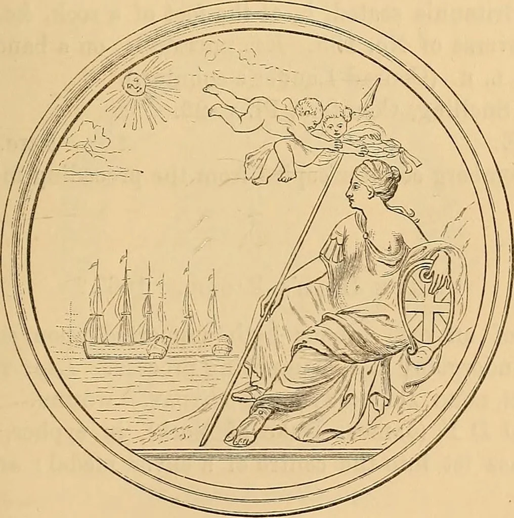 An illustration from Medallic illustrations of the history of Great Britain and Ireland to the death of George II, 1885, leaf 570