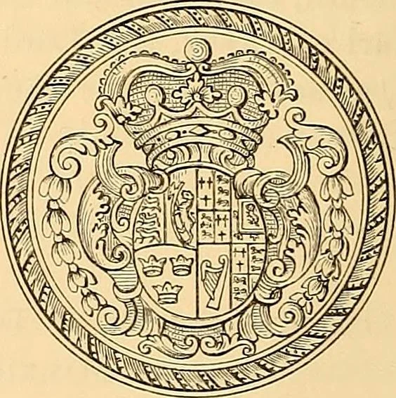 An illustration from Medallic illustrations of the history of Great Britain and Ireland to the death of George II, 1885, leaf 627