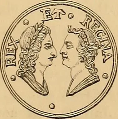 An illustration from Medallic illustrations of the history of Great Britain and Ireland to the death of George II, 1885, leaf 692
