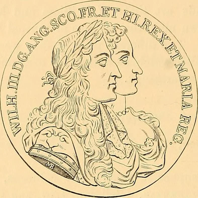 An illustration from Medallic illustrations of the history of Great Britain and Ireland to the death of George II, 1885, leaf 727