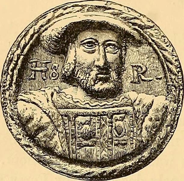 An illustration from Medallic illustrations of the history of Great Britain and Ireland to the death of George II, 1885, leaf 83