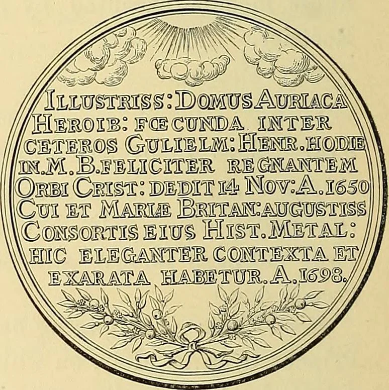 An illustration from Medallic illustrations of the history of Great Britain and Ireland to the death of George II, 1885, leaf 213