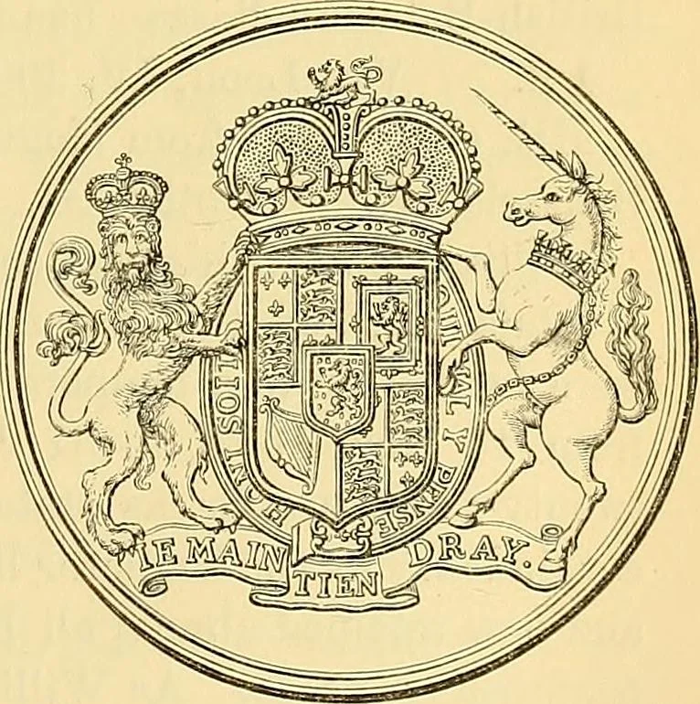 An illustration from Medallic illustrations of the history of Great Britain and Ireland to the death of George II, 1885, leaf 214