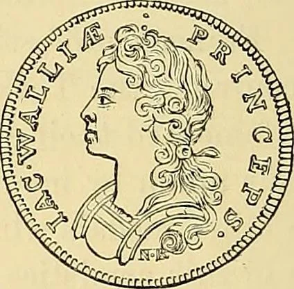 An illustration from Medallic illustrations of the history of Great Britain and Ireland to the death of George II, 1885, leaf 217