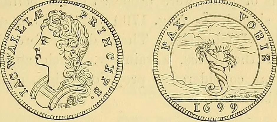 An illustration from Medallic illustrations of the history of Great Britain and Ireland to the death of George II, 1885, leaf 220