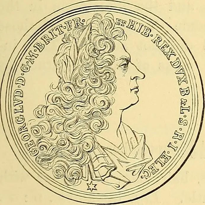 An illustration from Medallic illustrations of the history of Great Britain and Ireland to the death of George II, 1885, leaf 436