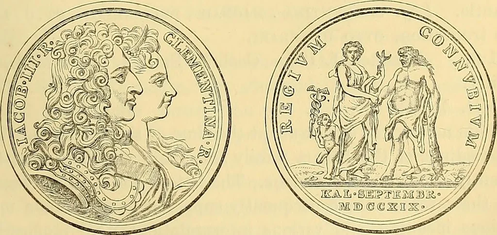 An illustration from Medallic illustrations of the history of Great Britain and Ireland to the death of George II, 1885, leaf 460