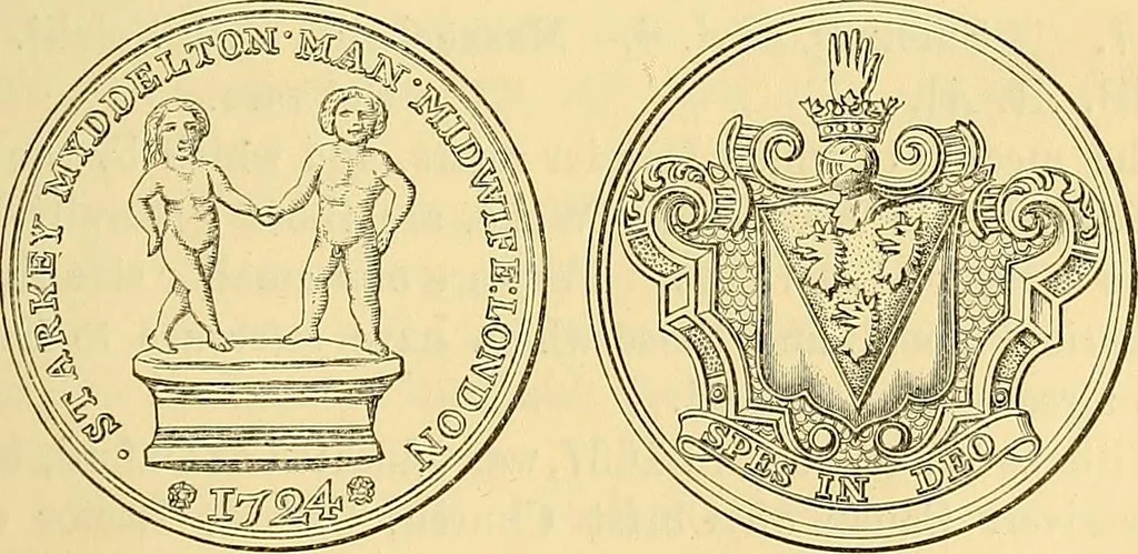 An illustration from Medallic illustrations of the history of Great Britain and Ireland to the death of George II, 1885, leaf 476