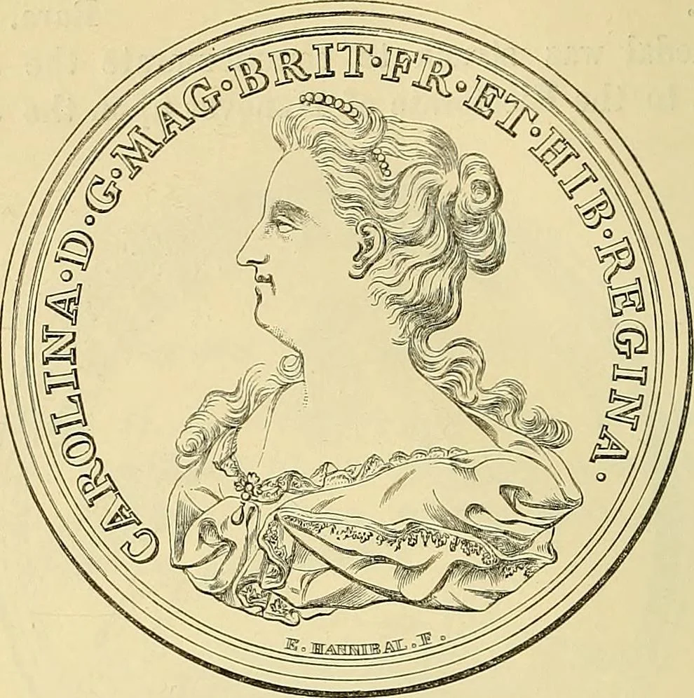 An illustration from Medallic illustrations of the history of Great Britain and Ireland to the death of George II, 1885, leaf 493
