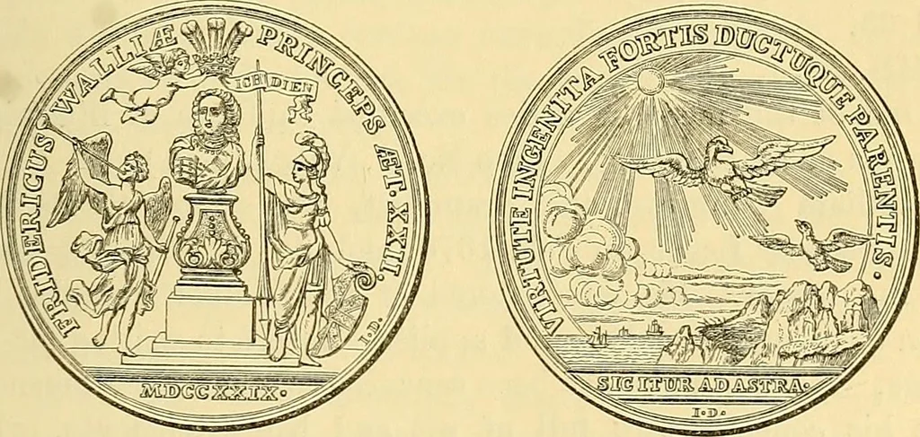 An illustration from Medallic illustrations of the history of Great Britain and Ireland to the death of George II, 1885, leaf 504