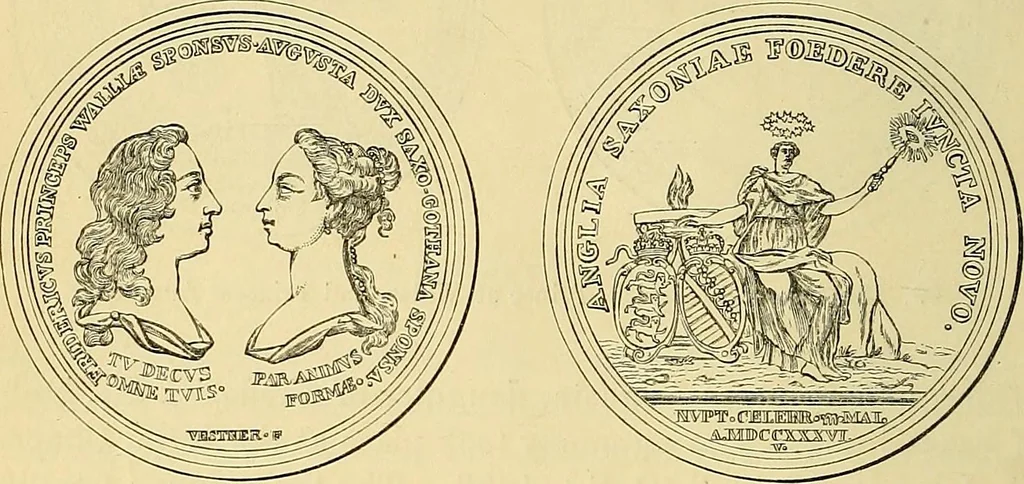 An illustration from Medallic illustrations of the history of Great Britain and Ireland to the death of George II, 1885, leaf 531