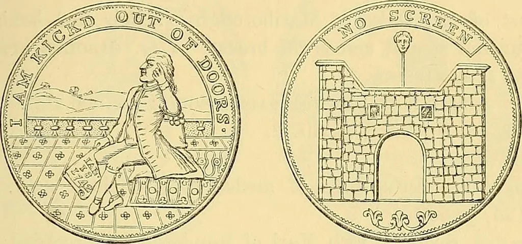 An illustration from Medallic illustrations of the history of Great Britain and Ireland to the death of George II, 1885, leaf 582