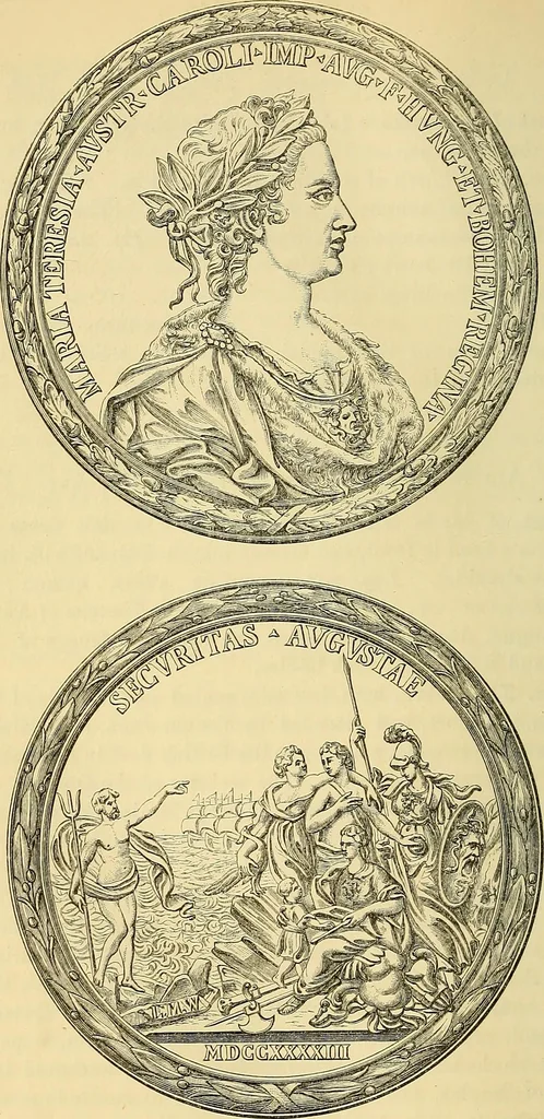 An illustration from Medallic illustrations of the history of Great Britain and Ireland to the death of George II, 1885, leaf 589