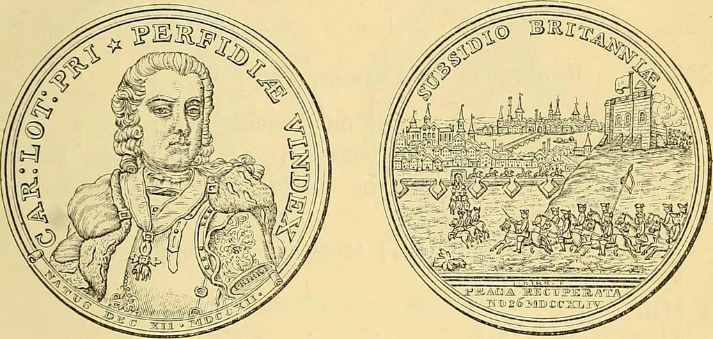 An illustration from Medallic illustrations of the history of Great Britain and Ireland to the death of George II, 1885, leaf 606