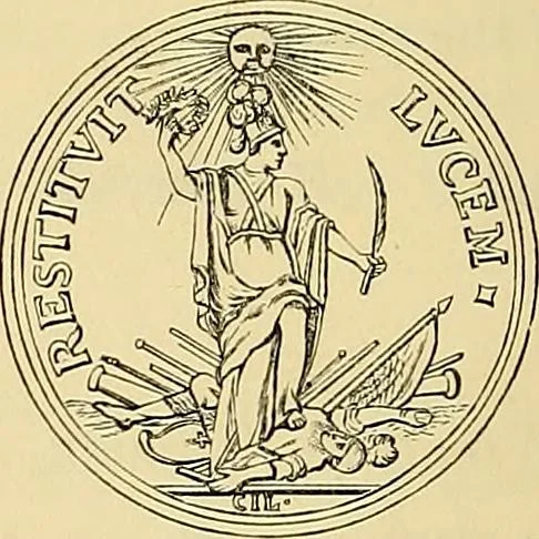 An illustration from Medallic illustrations of the history of Great Britain and Ireland to the death of George II, 1885, leaf 61