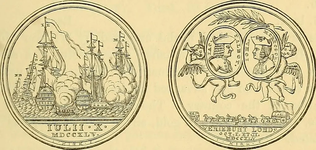 An illustration from Medallic illustrations of the history of Great Britain and Ireland to the death of George II, 1885, leaf 612
