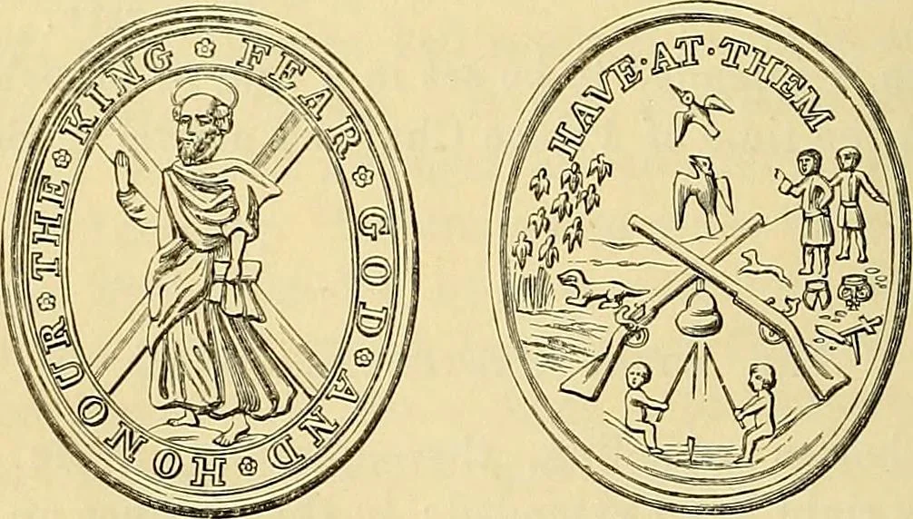 An illustration from Medallic illustrations of the history of Great Britain and Ireland to the death of George II, 1885, leaf 617