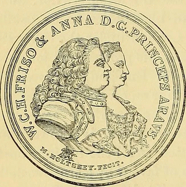 An illustration from Medallic illustrations of the history of Great Britain and Ireland to the death of George II, 1885, leaf 653