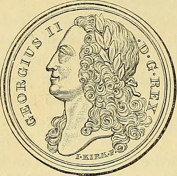 An illustration from Medallic illustrations of the history of Great Britain and Ireland to the death of George II, 1885, leaf 667