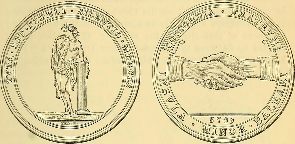 An illustration from Medallic illustrations of the history of Great Britain and Ireland to the death of George II, 1885, leaf 668