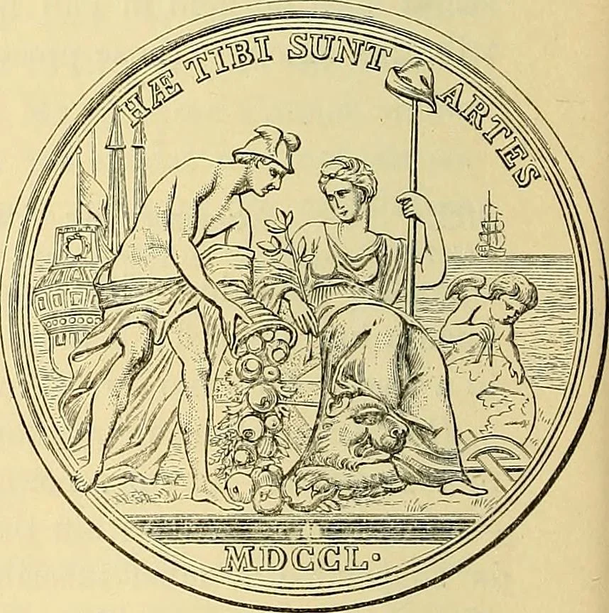 An illustration from Medallic illustrations of the history of Great Britain and Ireland to the death of George II, 1885, leaf 673