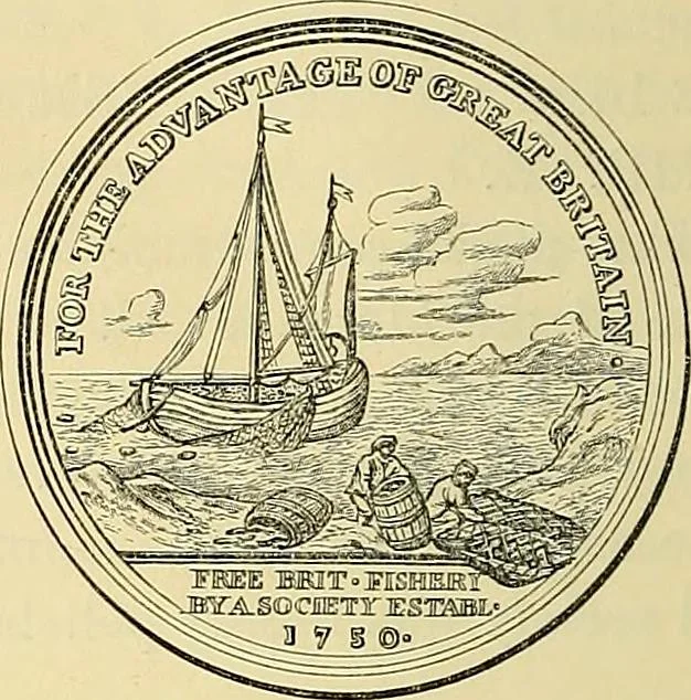 An illustration from Medallic illustrations of the history of Great Britain and Ireland to the death of George II, 1885, leaf 675