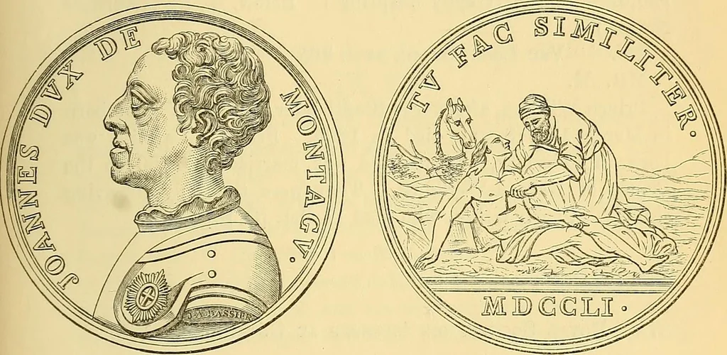 An illustration from Medallic illustrations of the history of Great Britain and Ireland to the death of George II, 1885, leaf 678