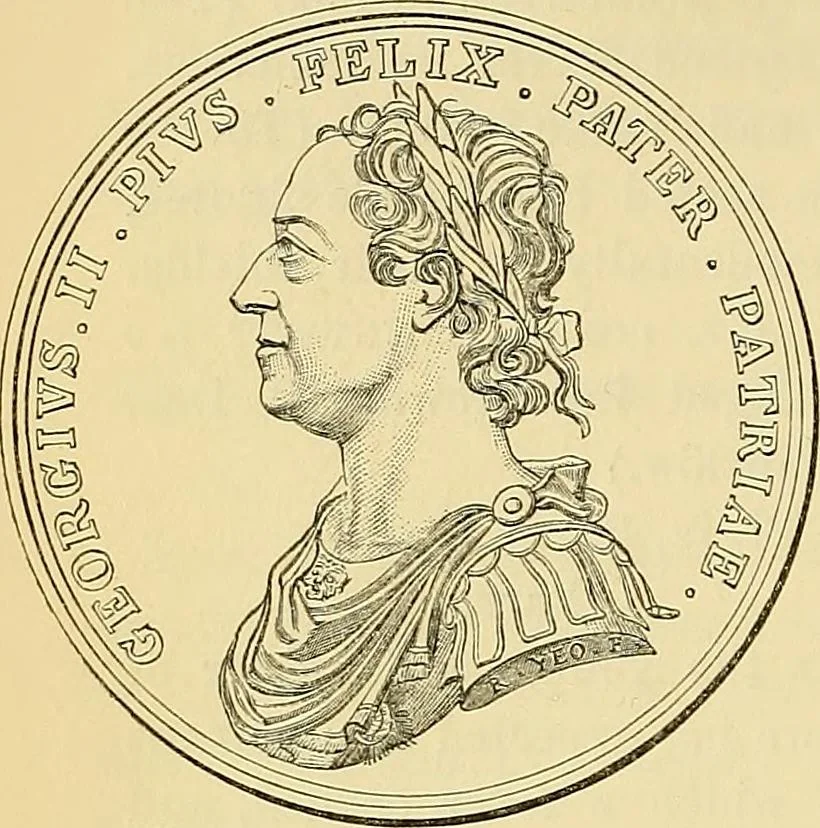 An illustration from Medallic illustrations of the history of Great Britain and Ireland to the death of George II, 1885, leaf 683